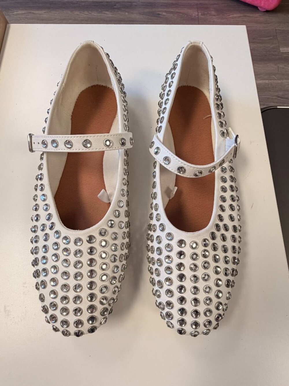 Target Rhinestone embellished flat mary Janes